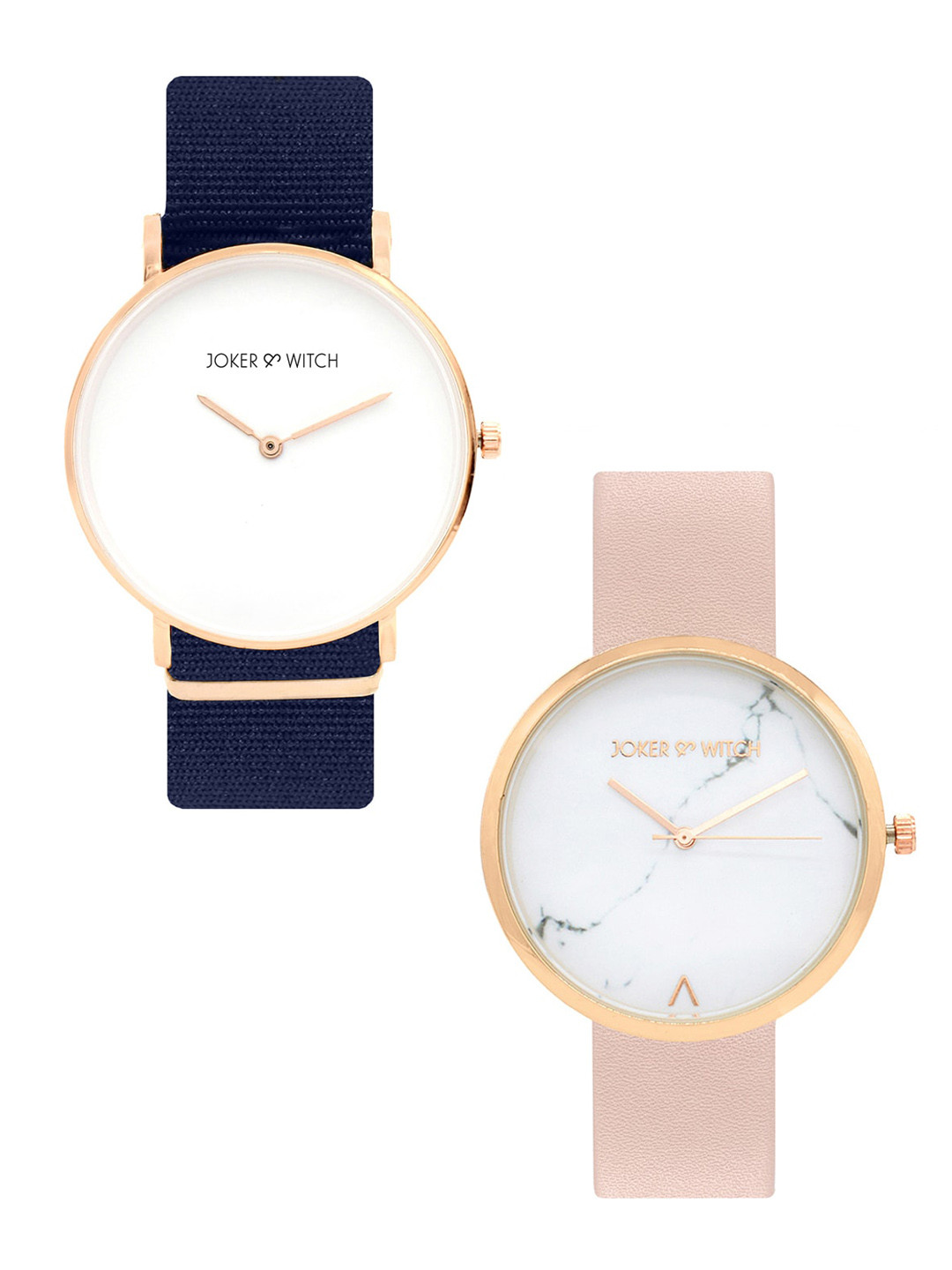 JOKER & WITCH Blue & Pink Glenn & Maggie Couple Watch Set-JWCW135