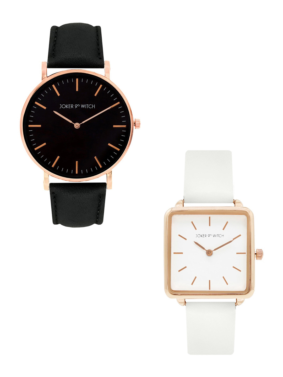 JOKER & WITCH White & Black Willow & Tara Couple Watch Gift Set JWCW200