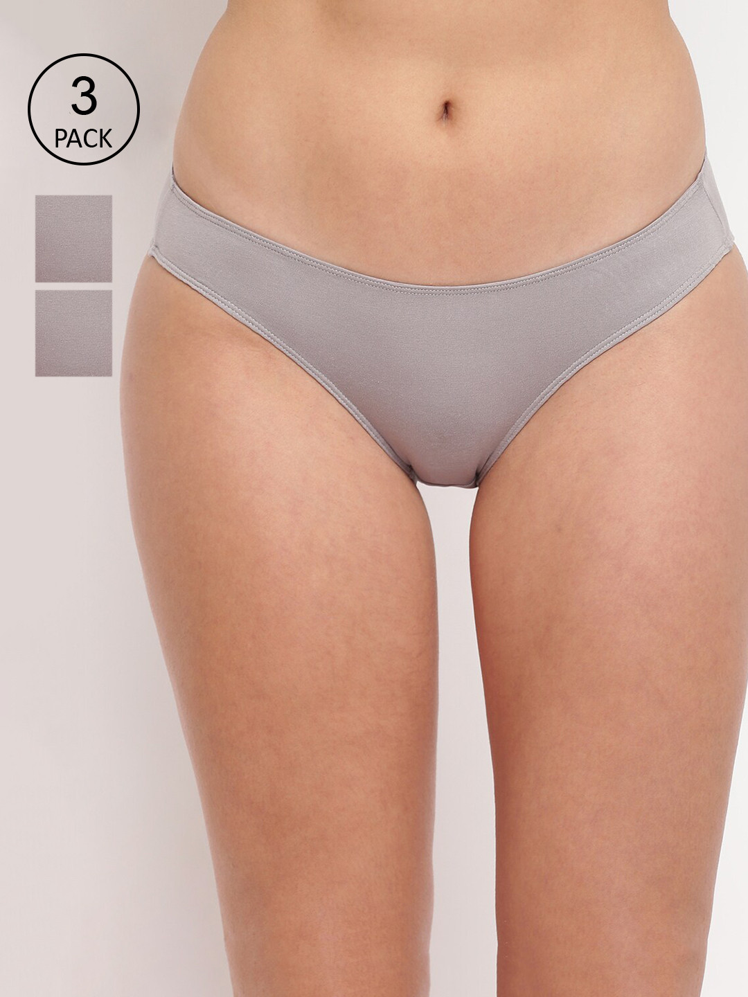 BASIICS by La Intimo Women Pack of 3 Solid Bikini Briefs BK11B0G3W0