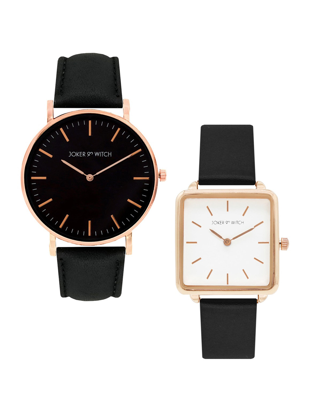 JOKER & WITCH White & Black Hercules & Meg Couple Watch Gift Set-JWCW210