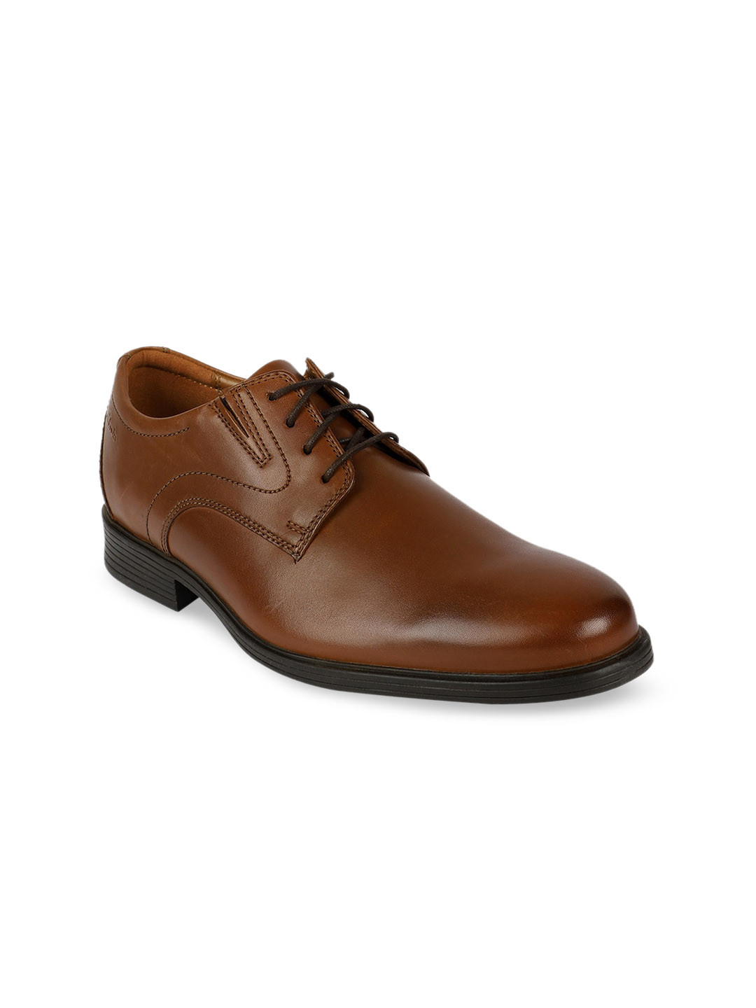 Clarks Men Tan Brown Solid Formal Derbys