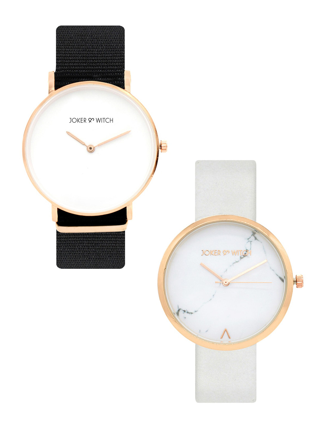 JOKER & WITCH White & Black Jamie & Paul Couple Watch Gift Set JWCW150