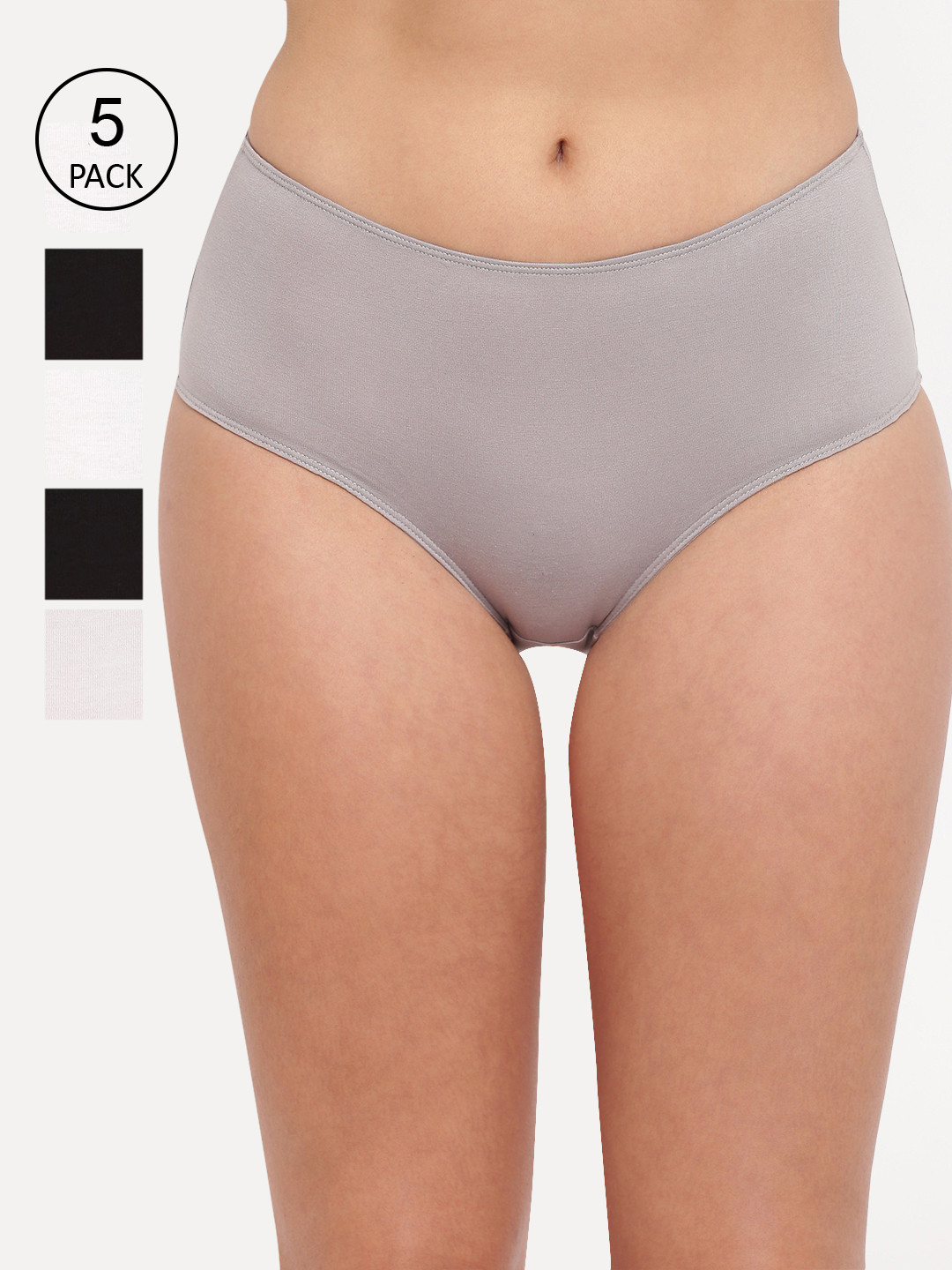 BASIICS by La Intimo Women Pack Of 5 Solid Hipster Briefs-FB11B2G1W2