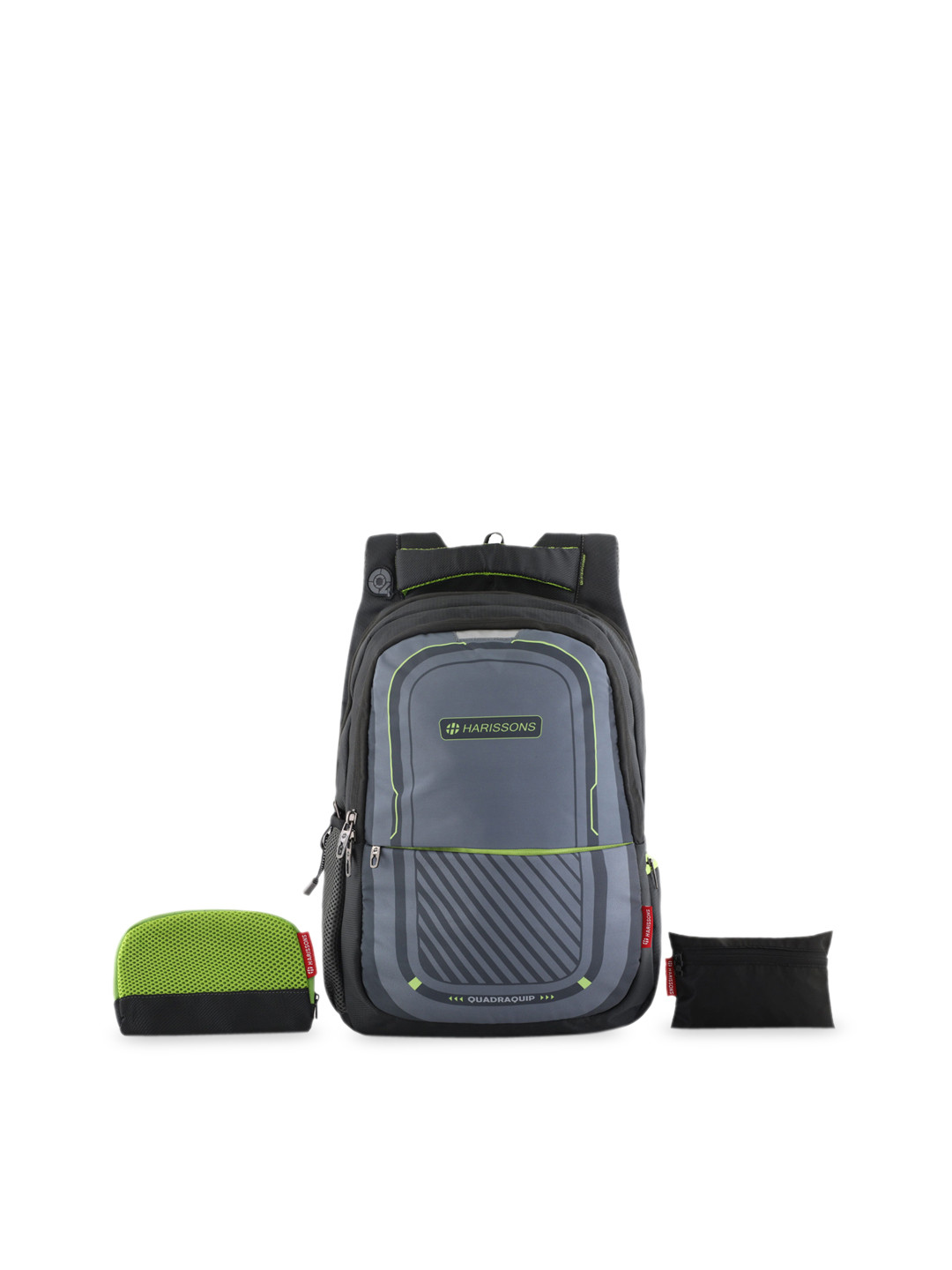 Harissons Unisex Grey Solid Laptop Backpack with Reflective Strip