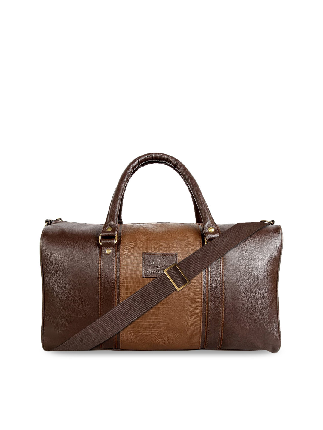 THE CLOWNFISH Ambiance Unisex Brown Textured Ambiance Duffel Bag