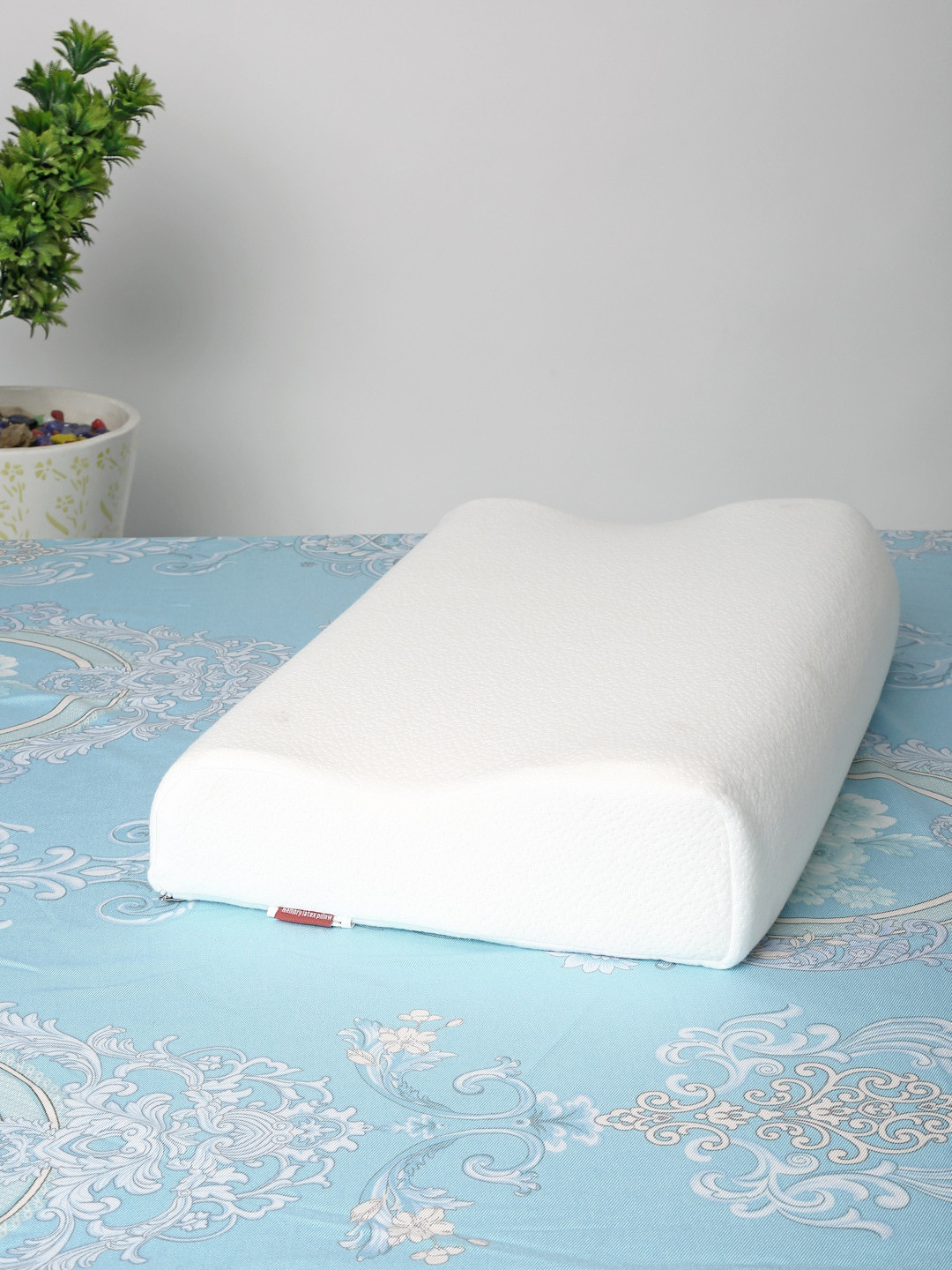 HOSTA HOMES White Solid Cotton Ultra Soft Memory Foam Therapedic Pillow-68.58 x 43.18 cm