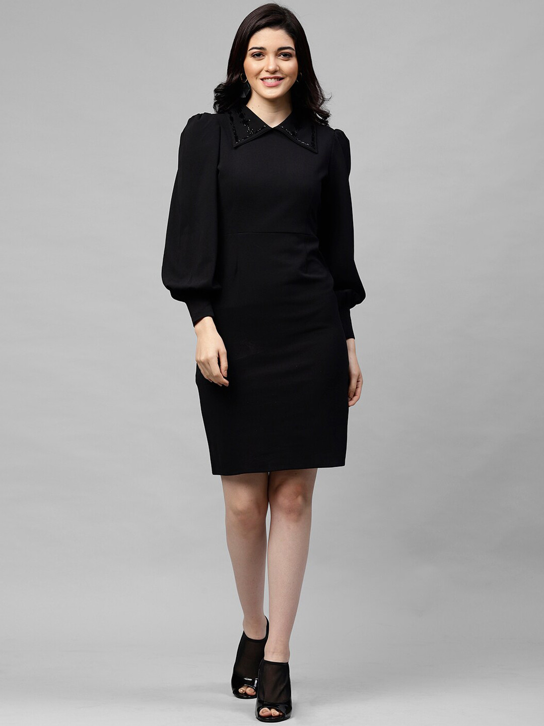 Athena Black Sheath Dress