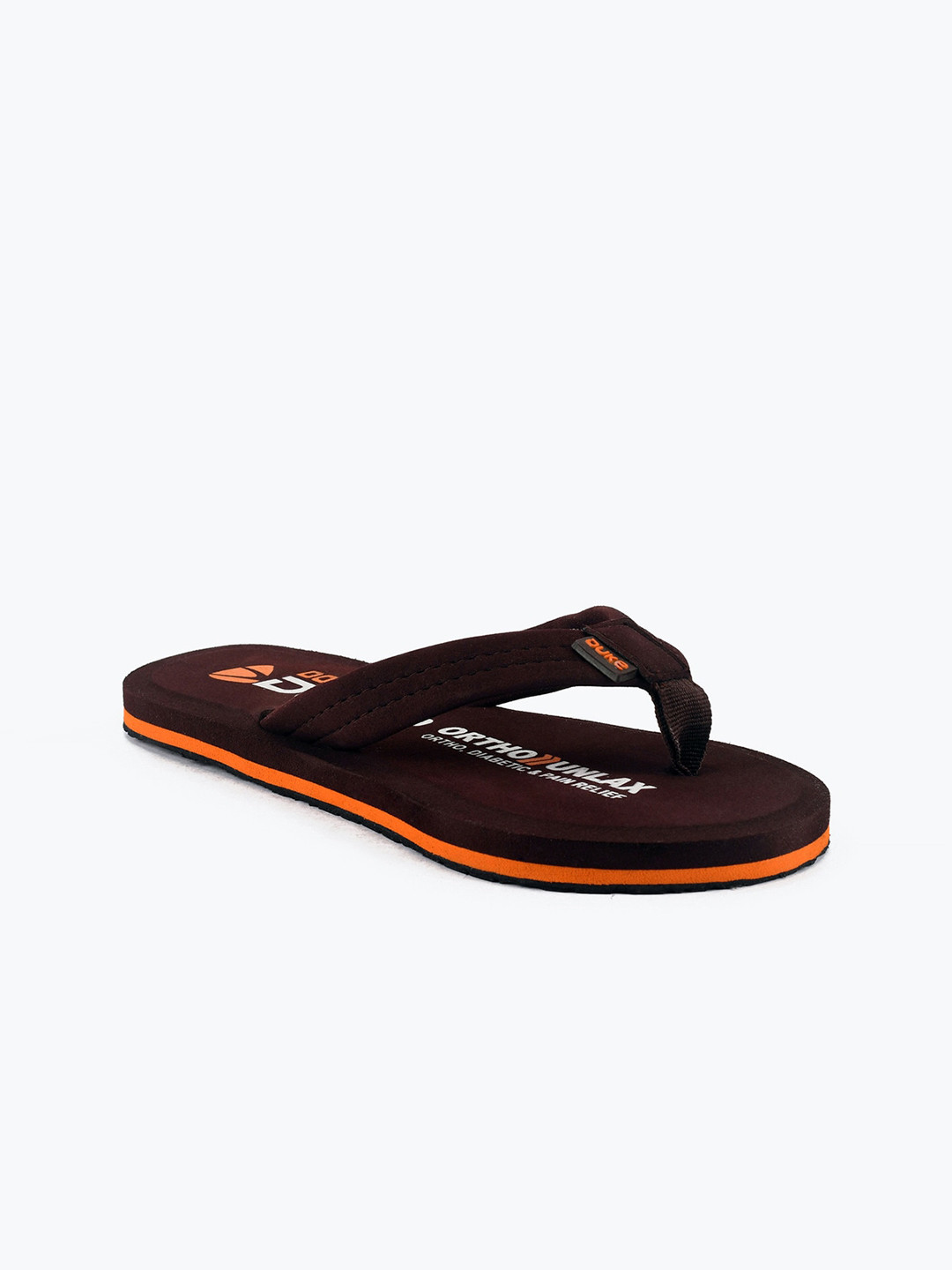 Duke Women Burgundy & White Printed Thong Flip-Flops
