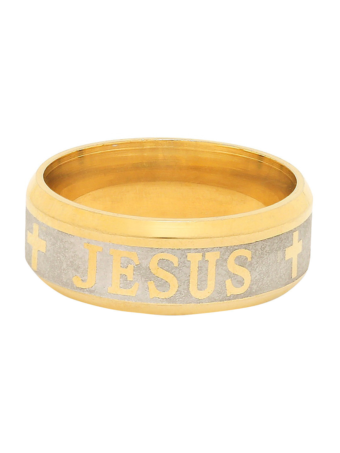 OOMPH Men Gold-Toned & Silver-Toned Handcrafted Finger Ring