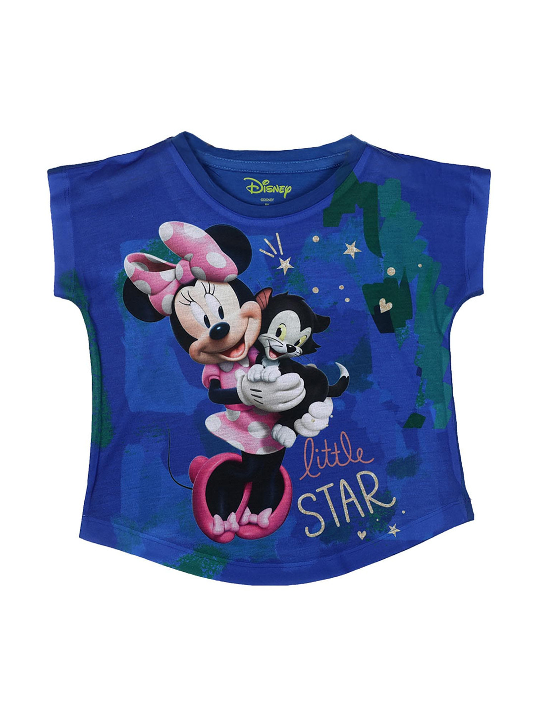Minnie Girls Blue Minnie & Friends Printed Round Neck Top