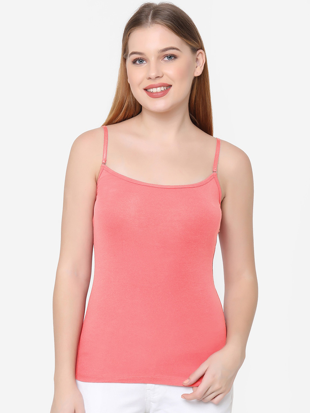 Soie Women Pink Solid Camisole SC-7PINK
