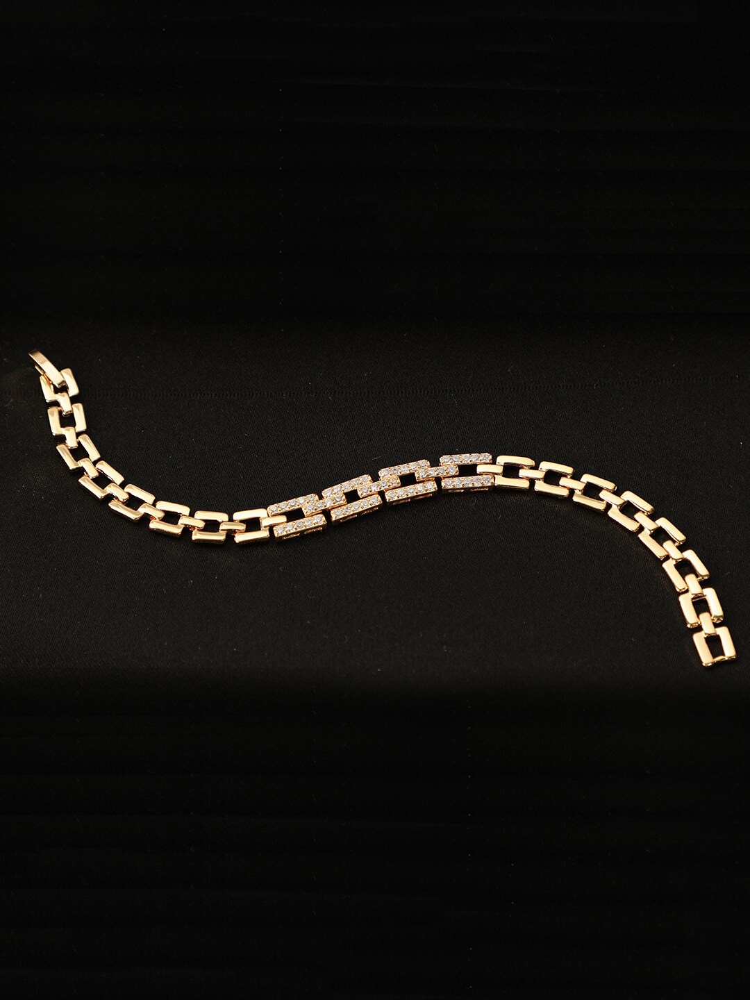 AQUASTREET Men Gold Toned Alloy 18k Gold Plated Link Bracelet
