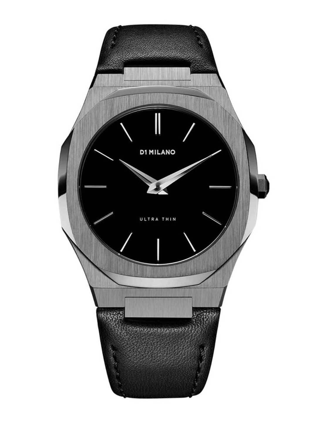 D1 Milano Men Gun Metal Ultra Thin Leather Matte Dial Analogue Watch - UTLJ02
