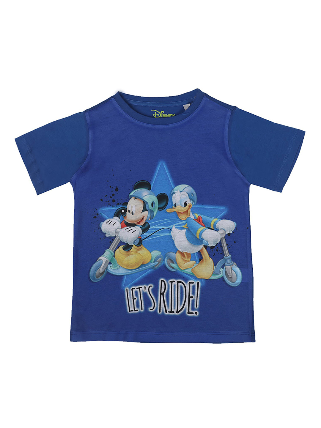 Mickey Mouse Family Boys Blue Printed Round Neck T-shirt