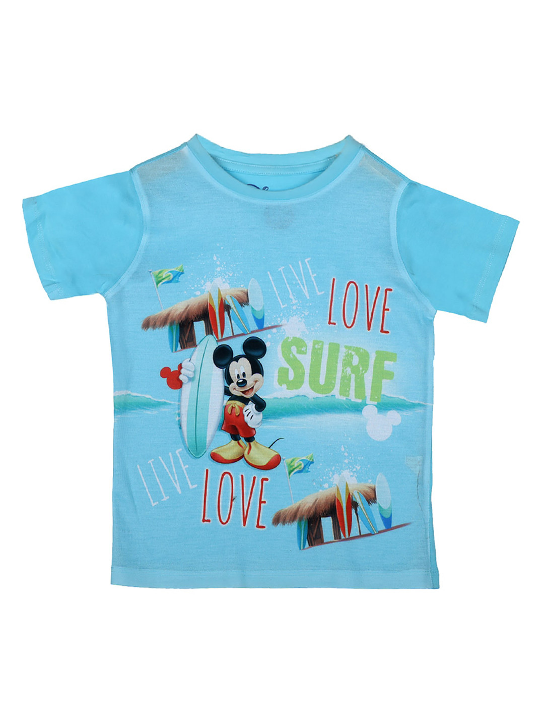 Mickey Mouse Family Boys Blue Mickey & Frnds Printed Round Neck T-shirt