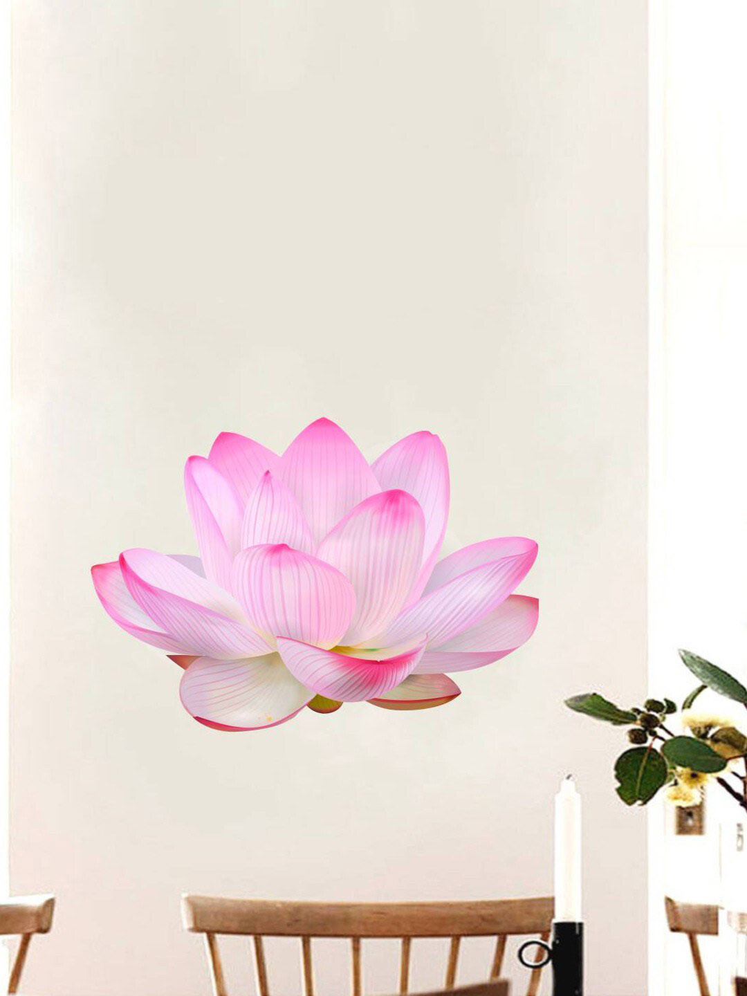 rawpockets Pink & White Divine Lotus Flower Wall Sticker