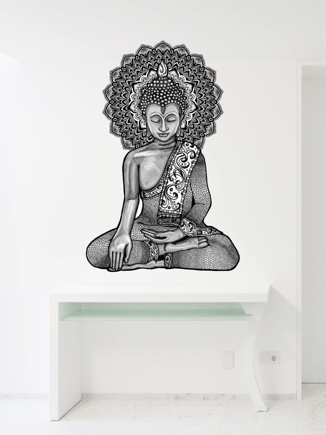 rawpockets Grey & White Divine Buddha Wall Sticker