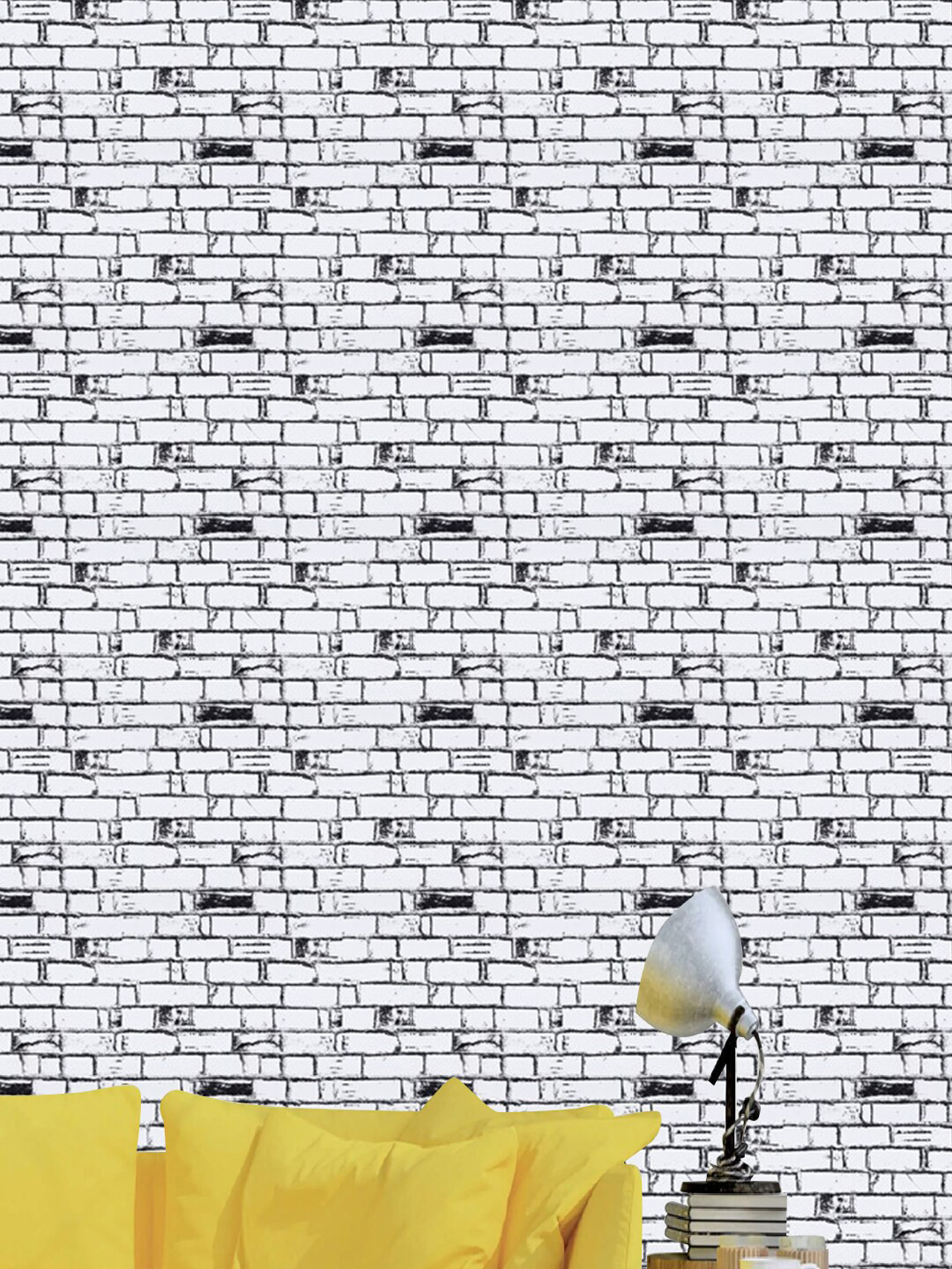 Jaamso Royals White Bricks Self Adhesive Wallpaper