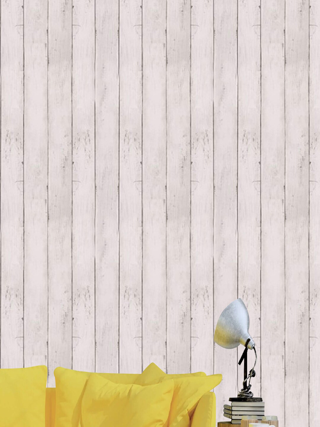 Jaamso Royals Off White Vintage Gray Wood Self Adhesive Wallpaper