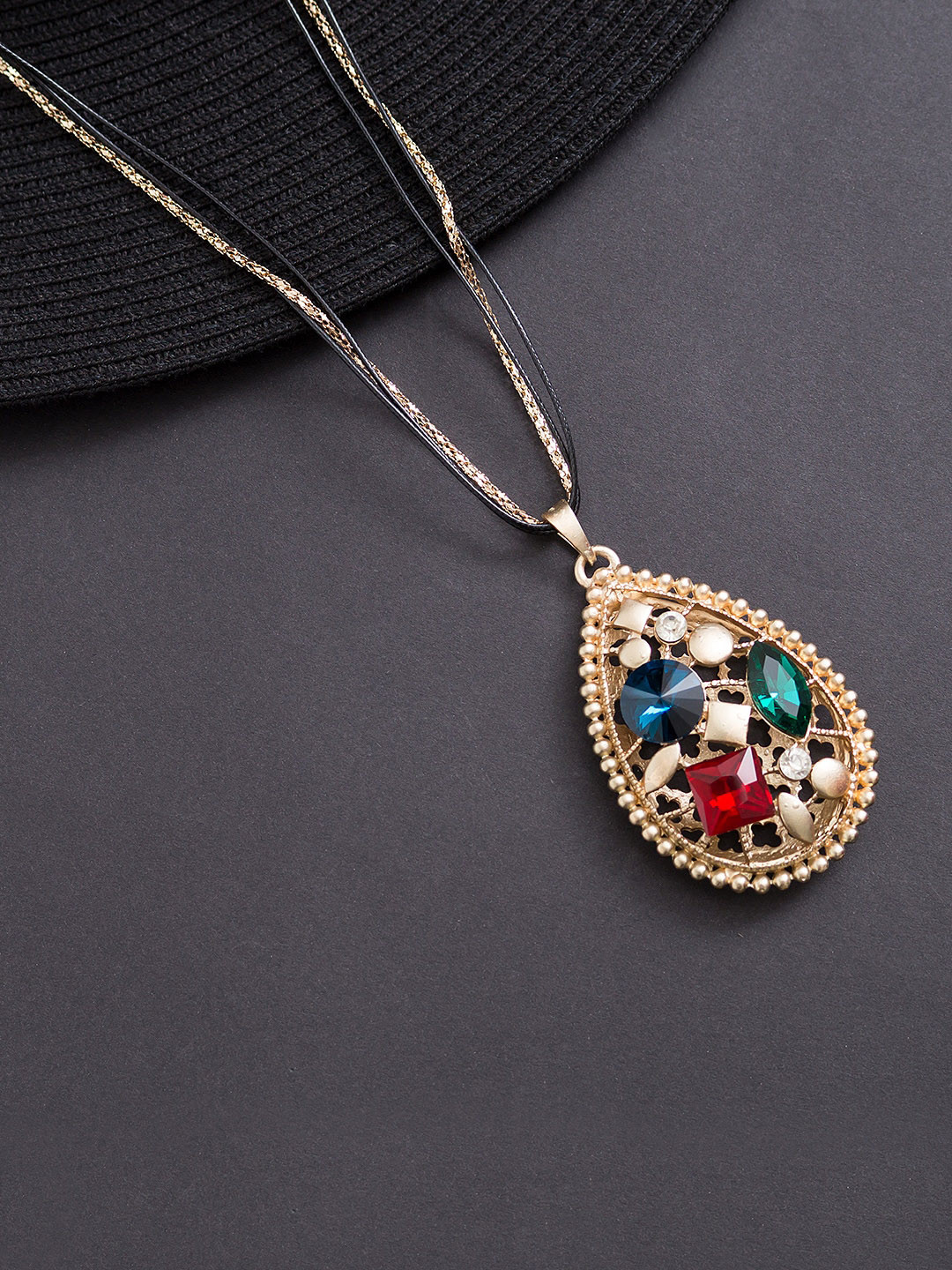 Golden Peacock Gold-Toned Alloy Layered Necklace