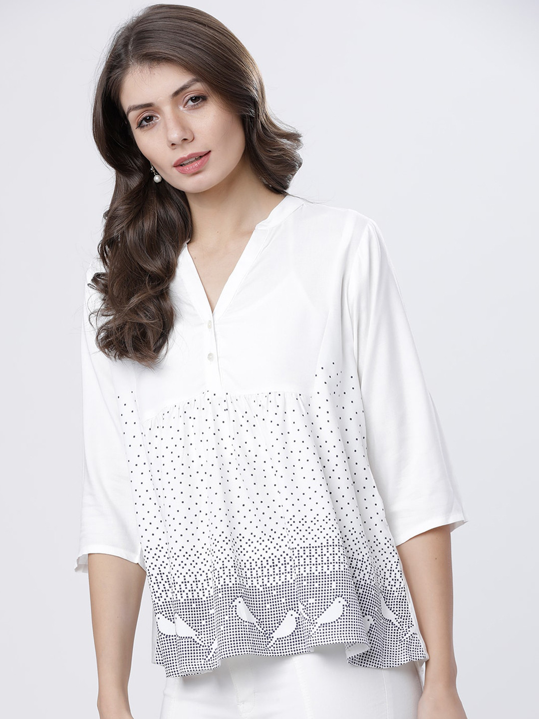 Vishudh Women Off White Printed Top