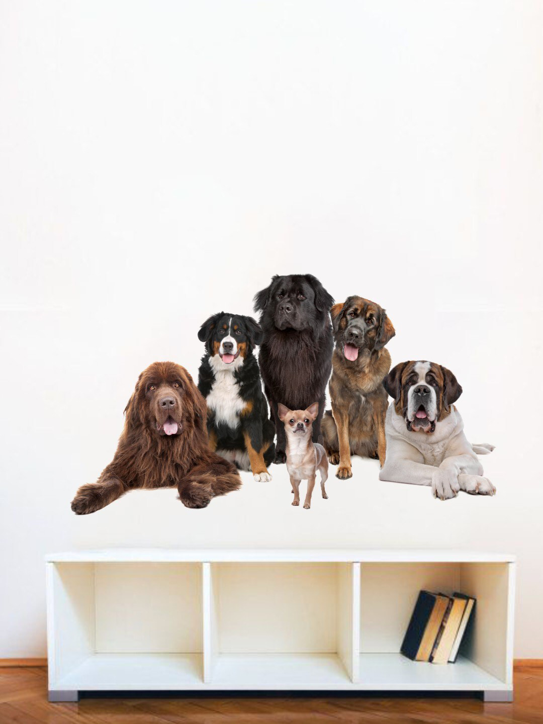 rawpockets Brown & Black Cute Dog Family PVC Vinyl Wall Sticker