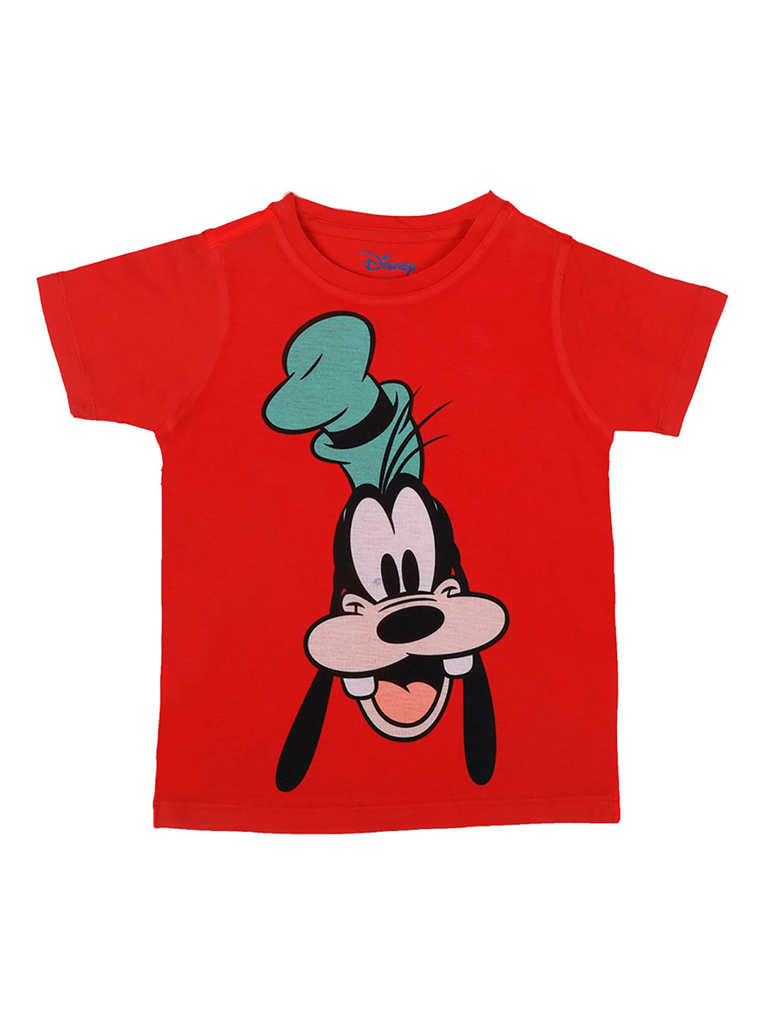 Mickey Mouse Family Boys Red Goofy Printed Round Neck T-shirt