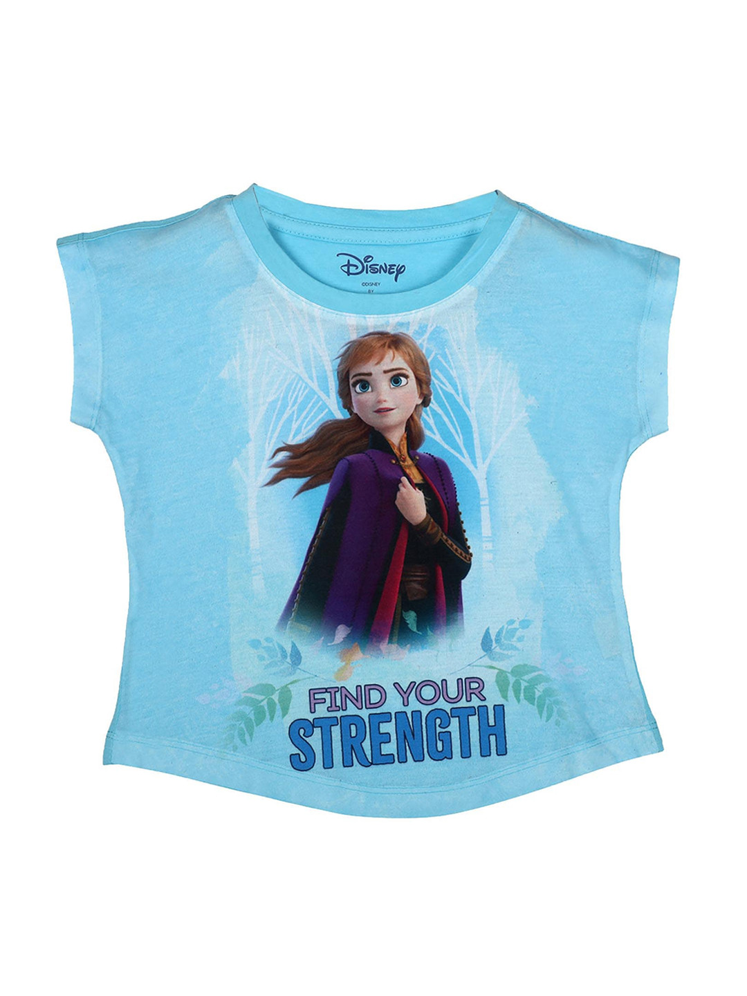 Frozen Girls Turquoise Blue & Brown Printed Top