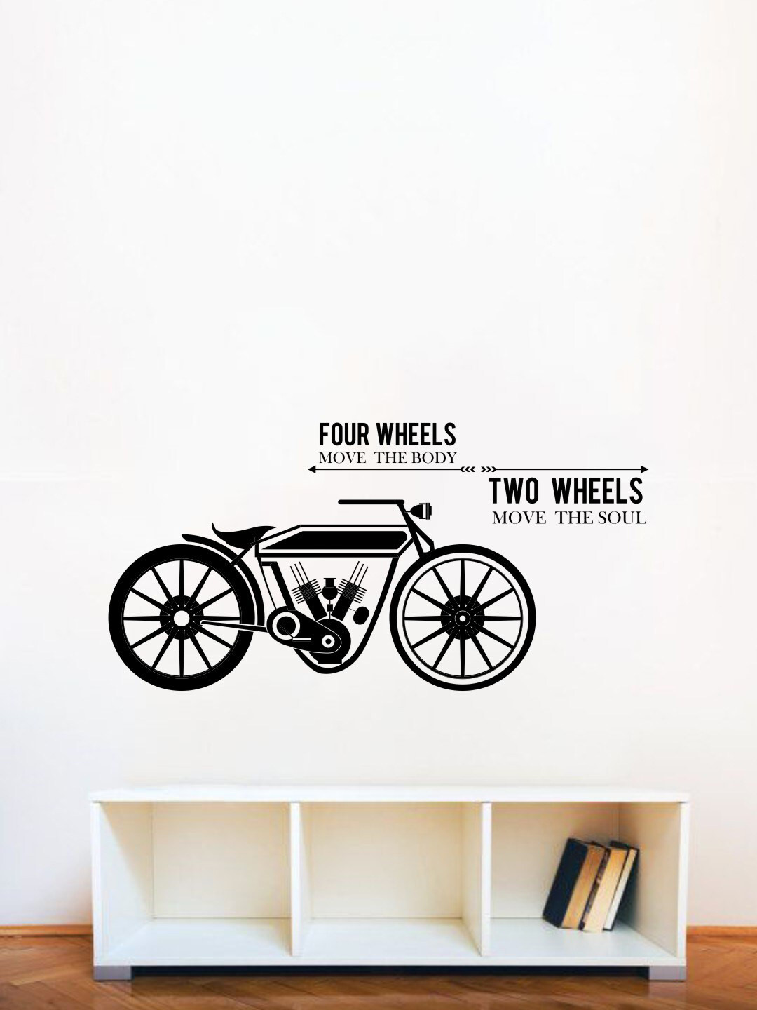 rawpockets Black Four Wheels Two Wheels Wall Stickers