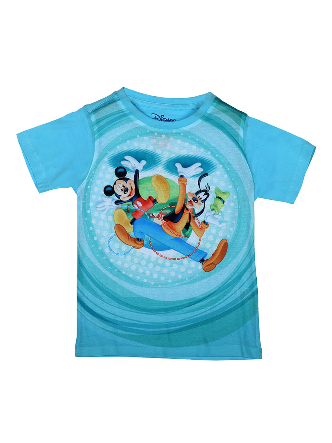 Mickey Mouse Family Boys Blue Mickey & Friends Printed Round Neck T-shirt