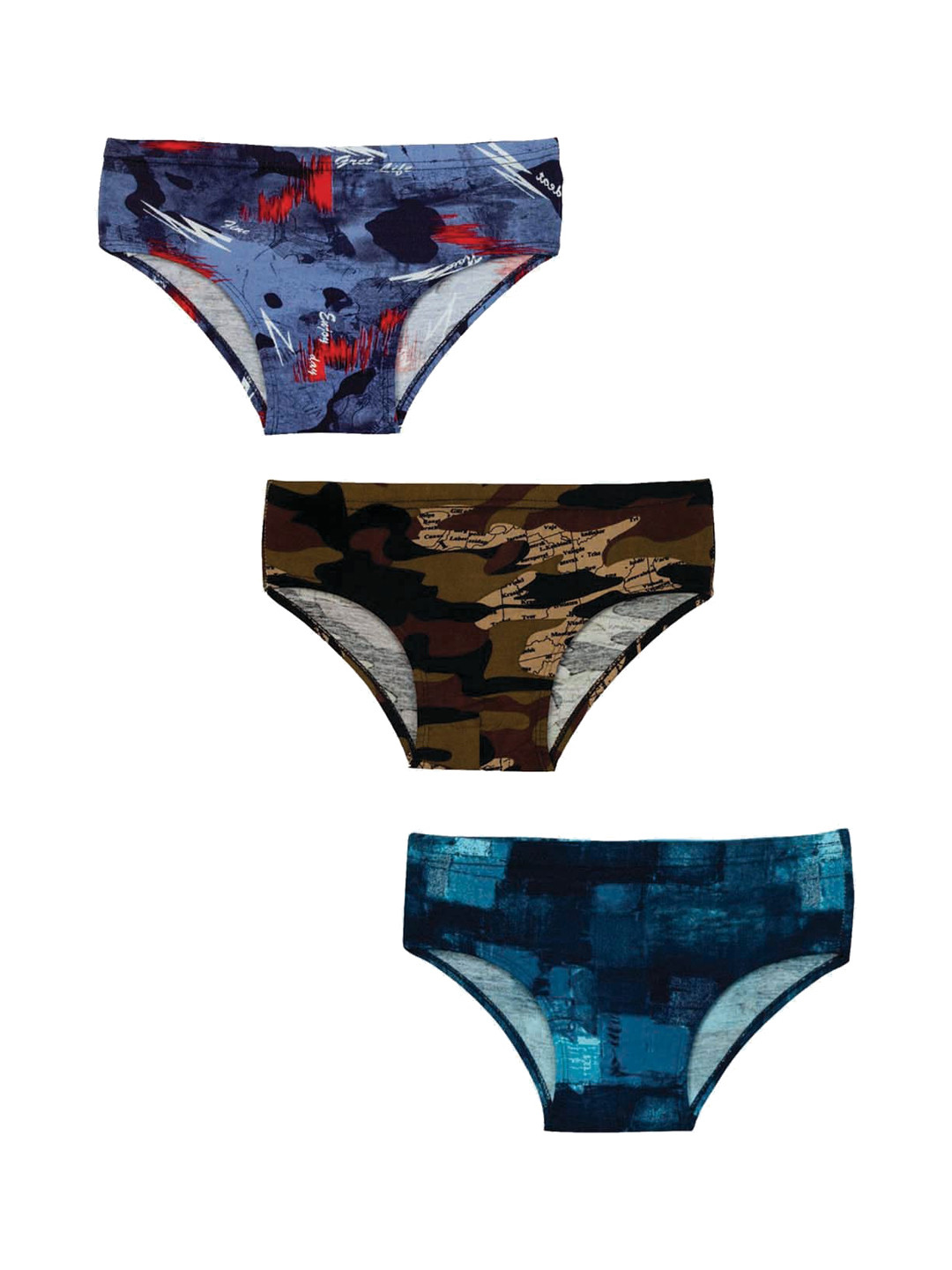 Zoom Minimondo Unisex Kids Pack Of 3 Multicoloured Basic Briefs-7005-(1)-32