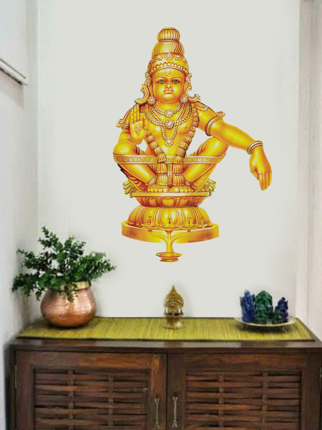 rawpockets Yellow & White God Iyappan Wall Sticker