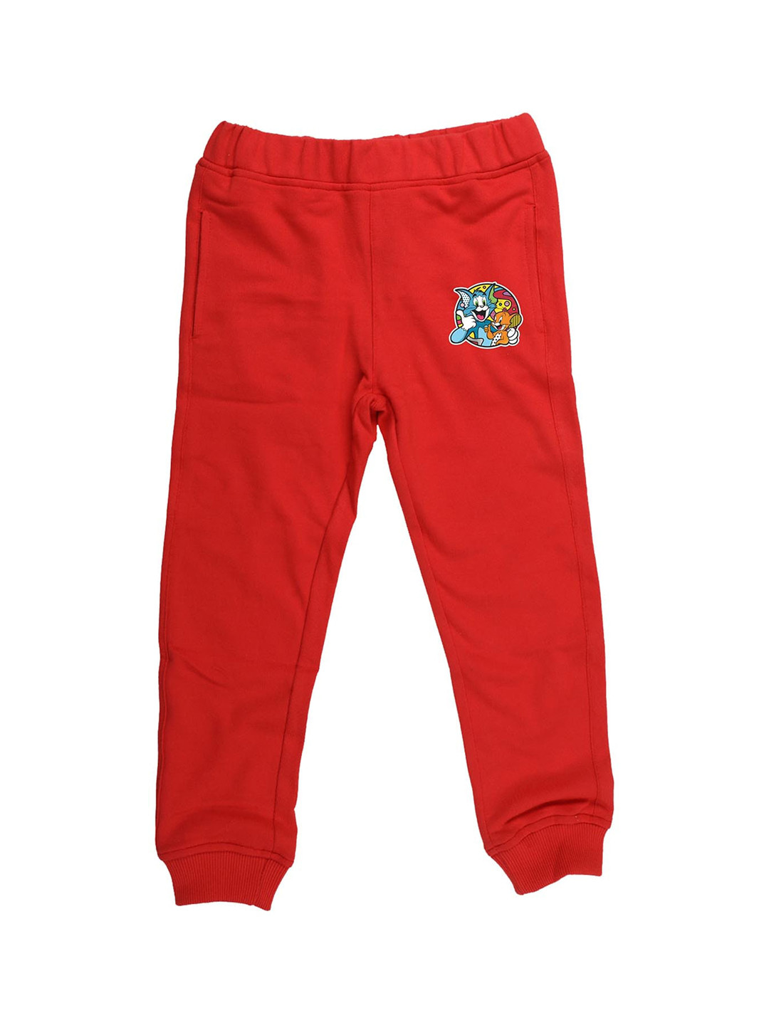 Tom & Jerry Boys Red Solid Joggers