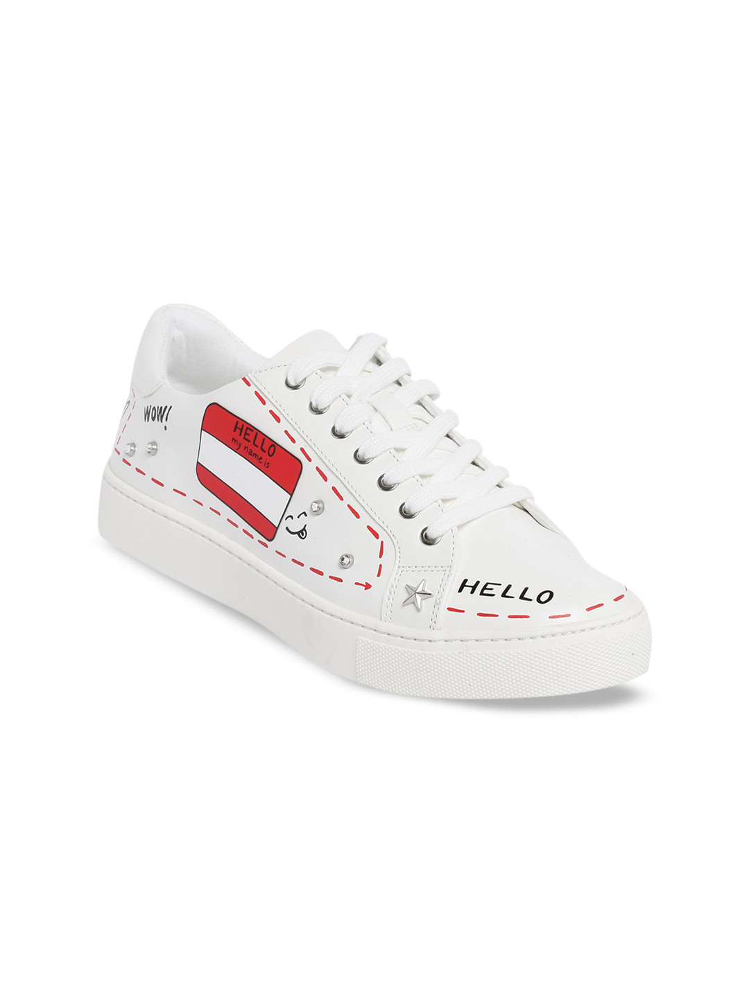 Aldo Women White Printed Casual Sneakers