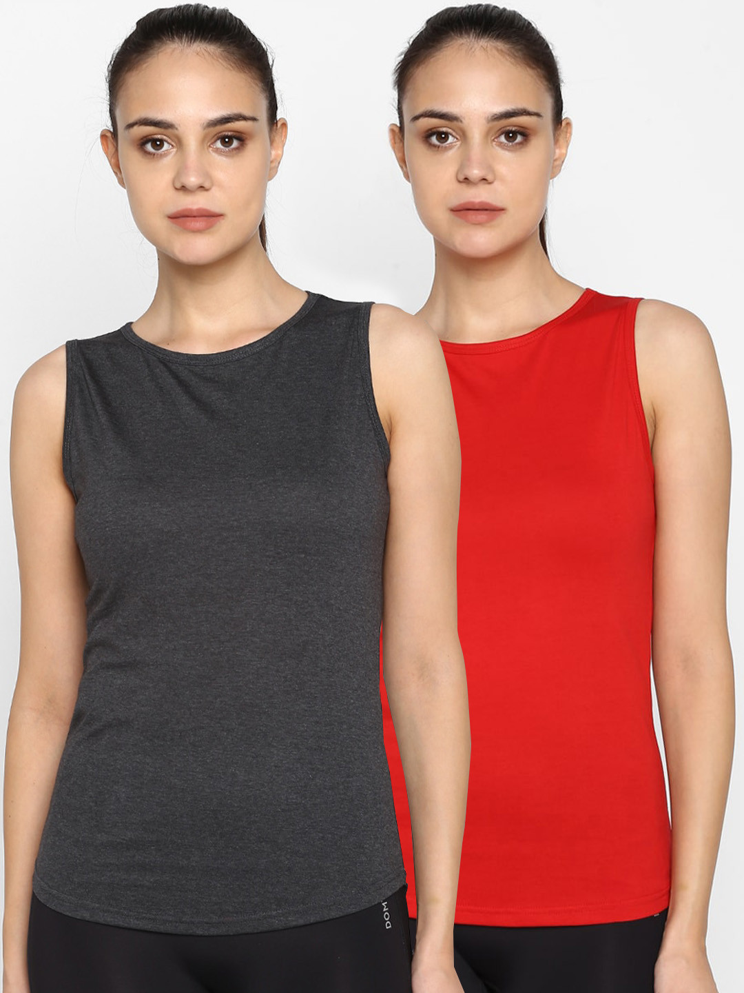 appulse Women Pack of 2 Slim Fit Solid Round Neck T-shirts