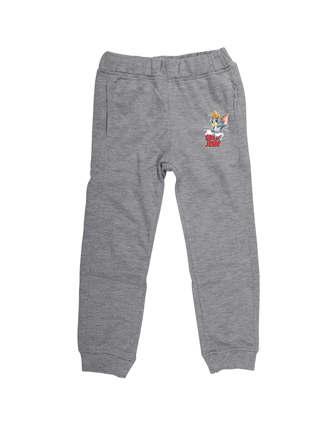 Tom & Jerry Boys Grey & Red Solid Joggers