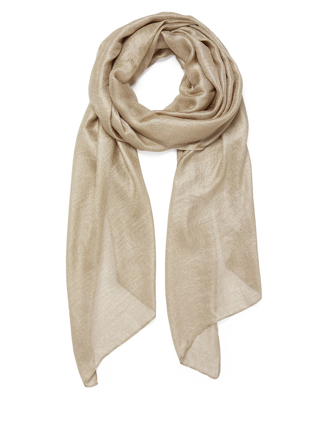 Forever New Women Champagne Solid Scarf