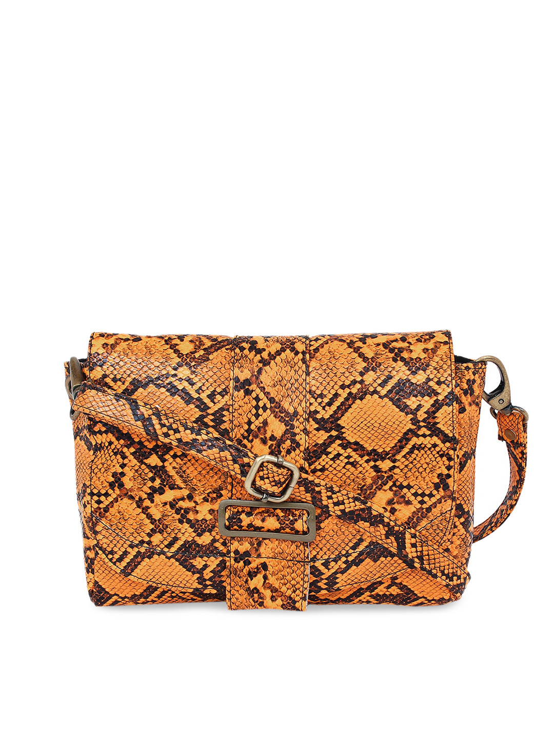 Spice Art Women Brown & Orange Snake Printed Fanny Pack