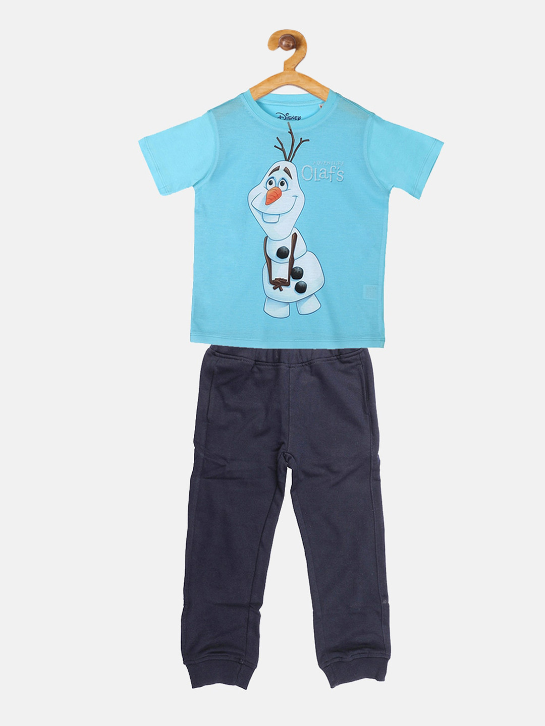 YK Disney Boys Blue & Brown Printed T-shirt with Pyjamas