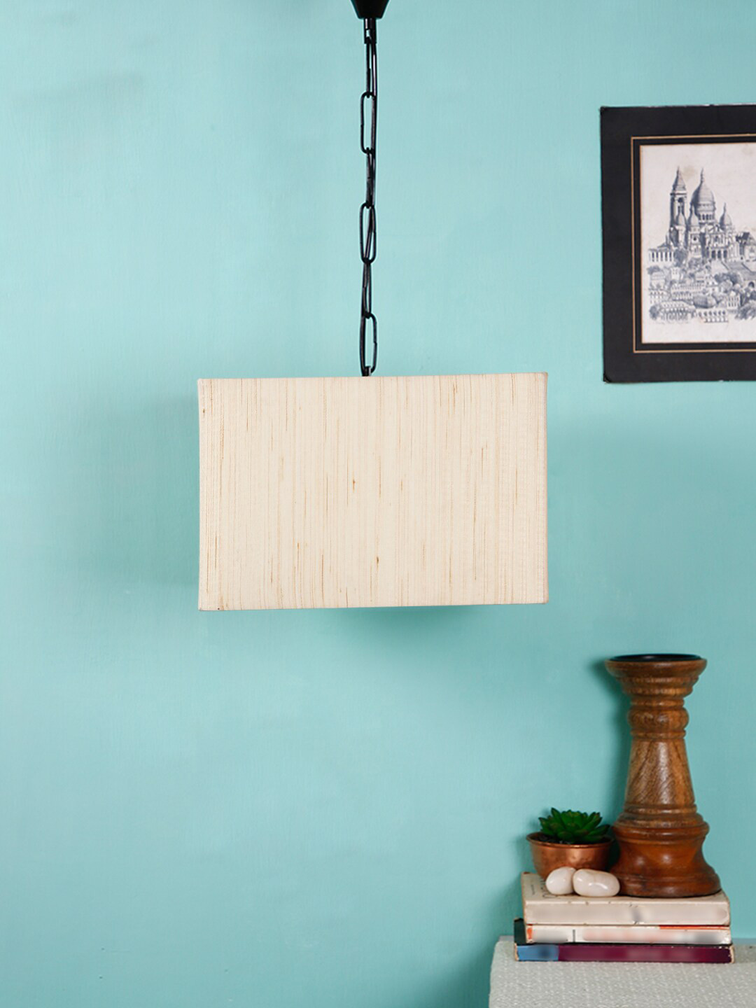 Devansh Off-White Solid Traditional Hanging Light