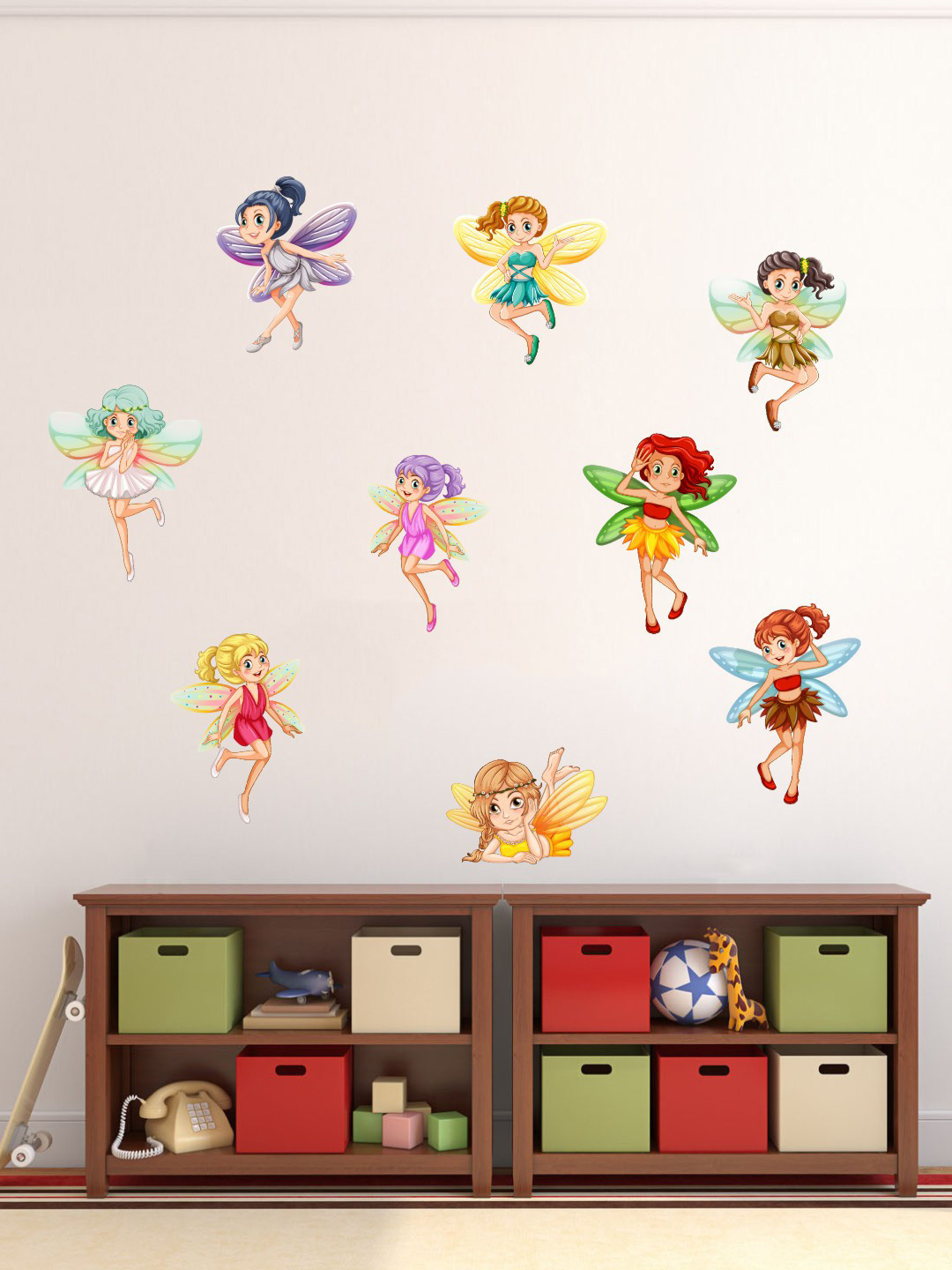 rawpockets Muticoloured Baby Angel Combo Wall Stickers