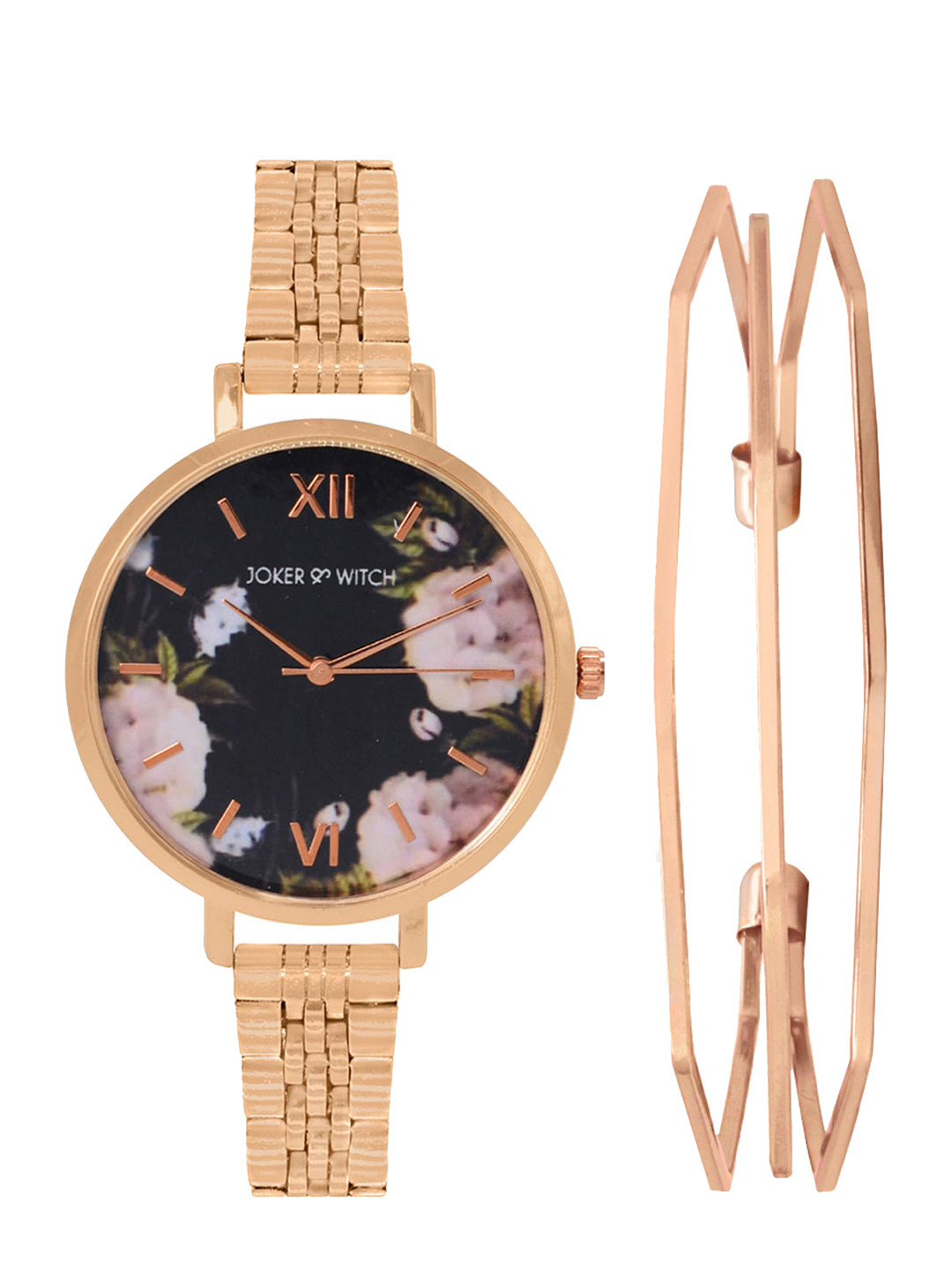 JOKER & WITCH Women Rose Gold-Toned Sweet-Brier Watch & Bracelet Gift Set-JWBS356