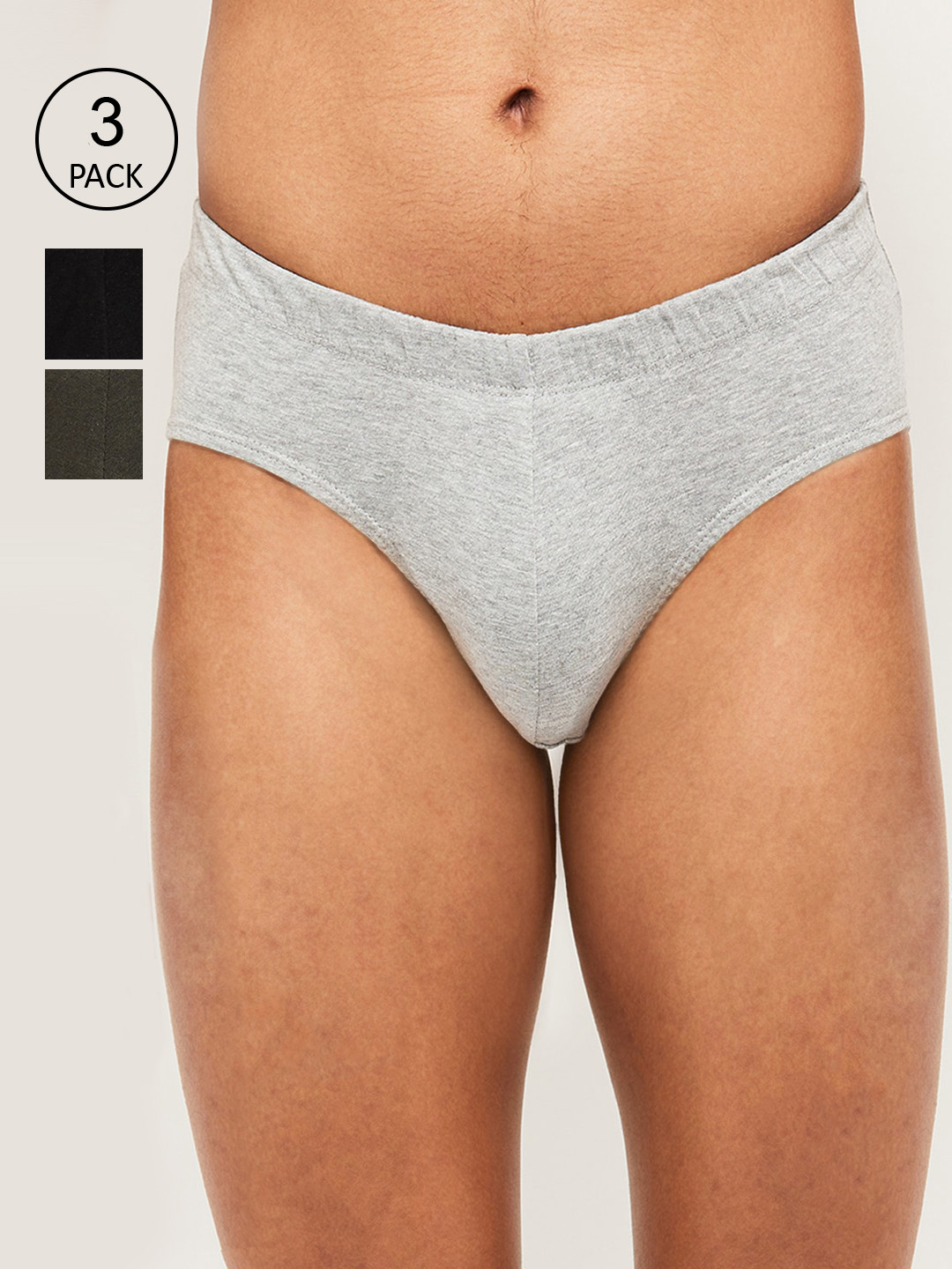 max Men Pack of 2 Solid Elasticated Waist Brief
