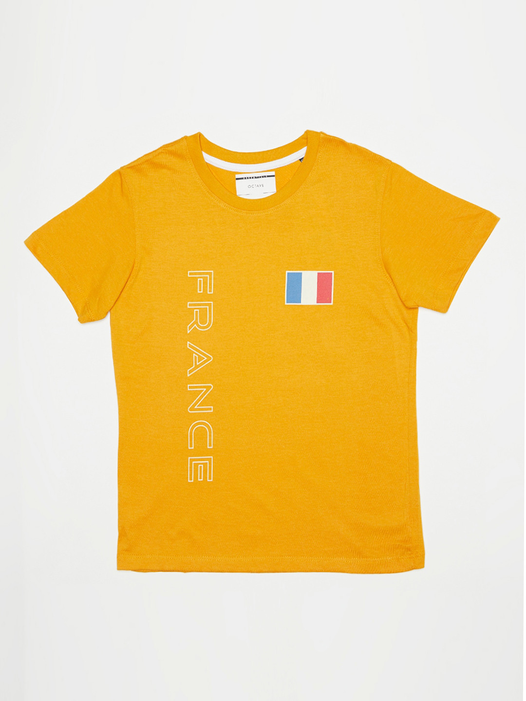 Octave Boys Yellow Printed Round Neck T-shirt