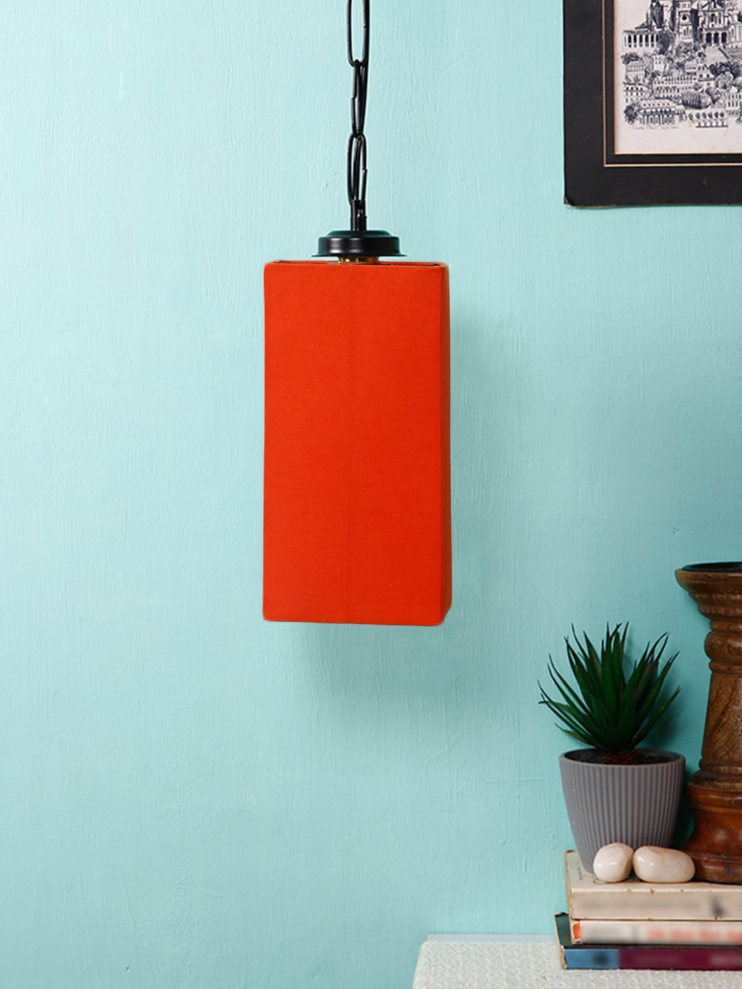 Devansh Orange Solid Contemporary Hanging Light