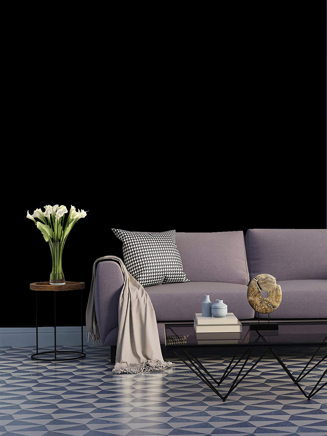 Jaamso Royals Black Solid Self Adhesive Wallpaper