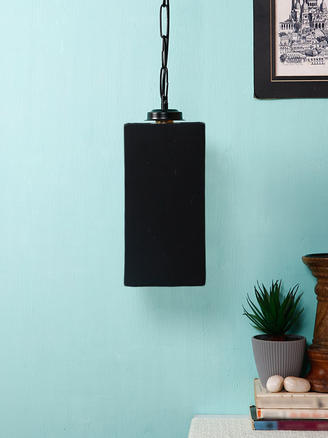 Devansh Black Solid Contemporary Hanging Lamp