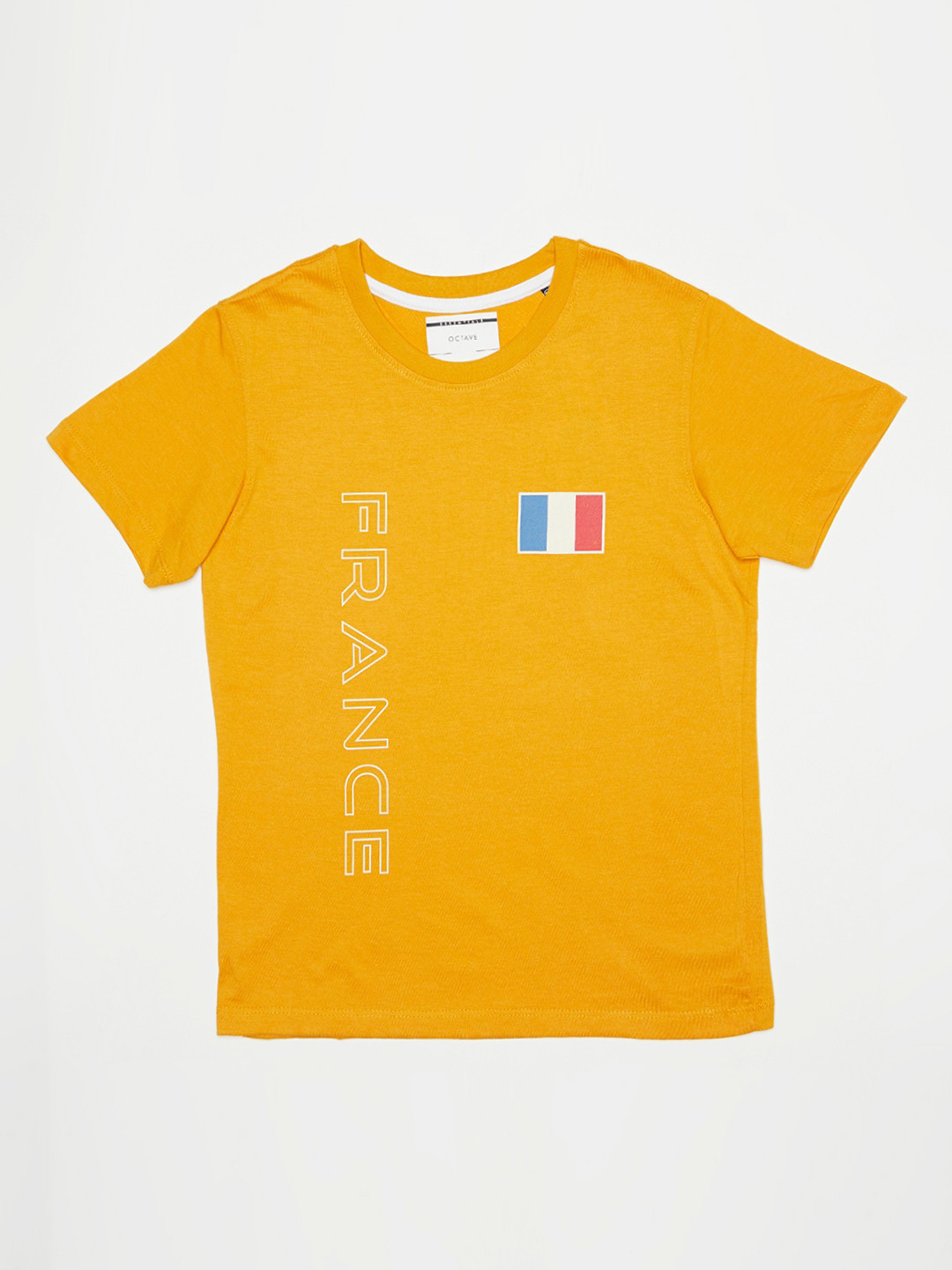 Octave Boys Yellow Printed Round Neck T-shirt
