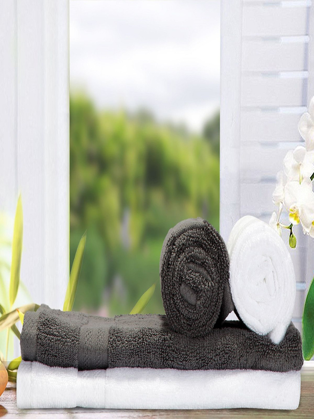 BIANCA Unisex Set Of 4 Pure Cotton 500 GSM Hand Towels