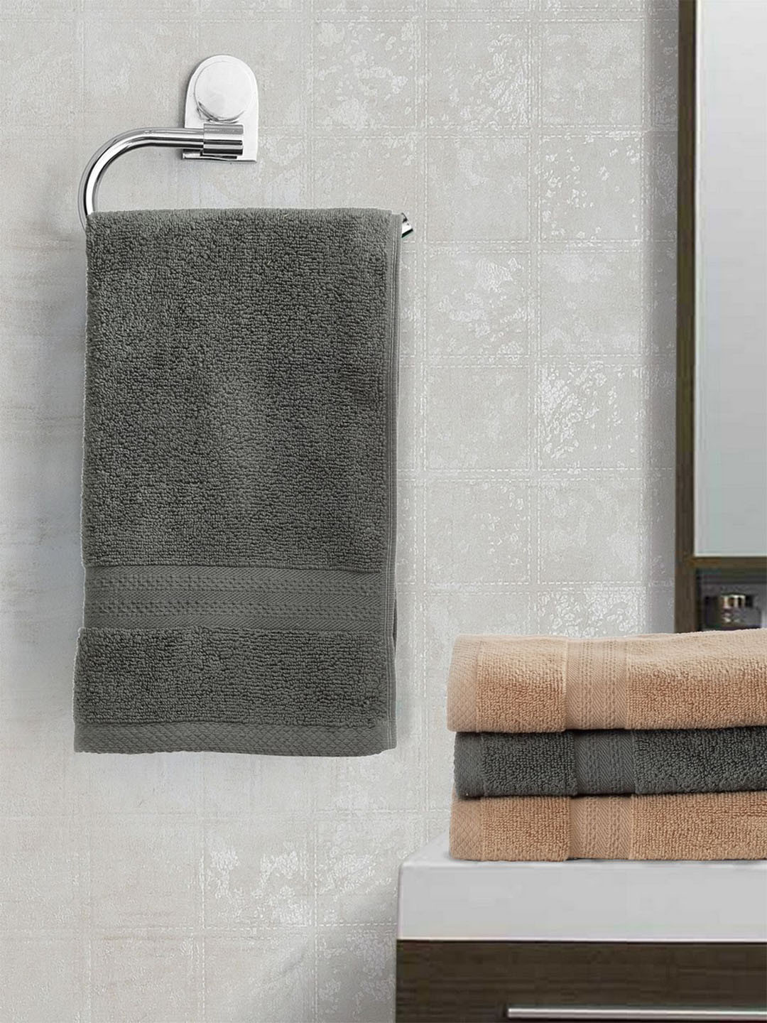 BIANCA Unisex Pack Of 4 Solid 100% Cotton Hand Towel